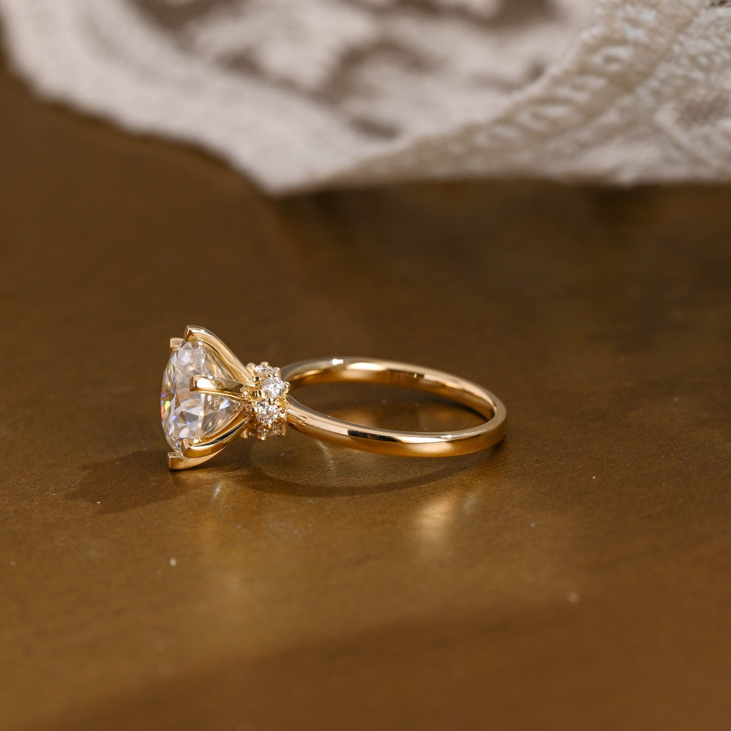 2 CT Round Three Stones Lab Grown Diamond Engagement Ring