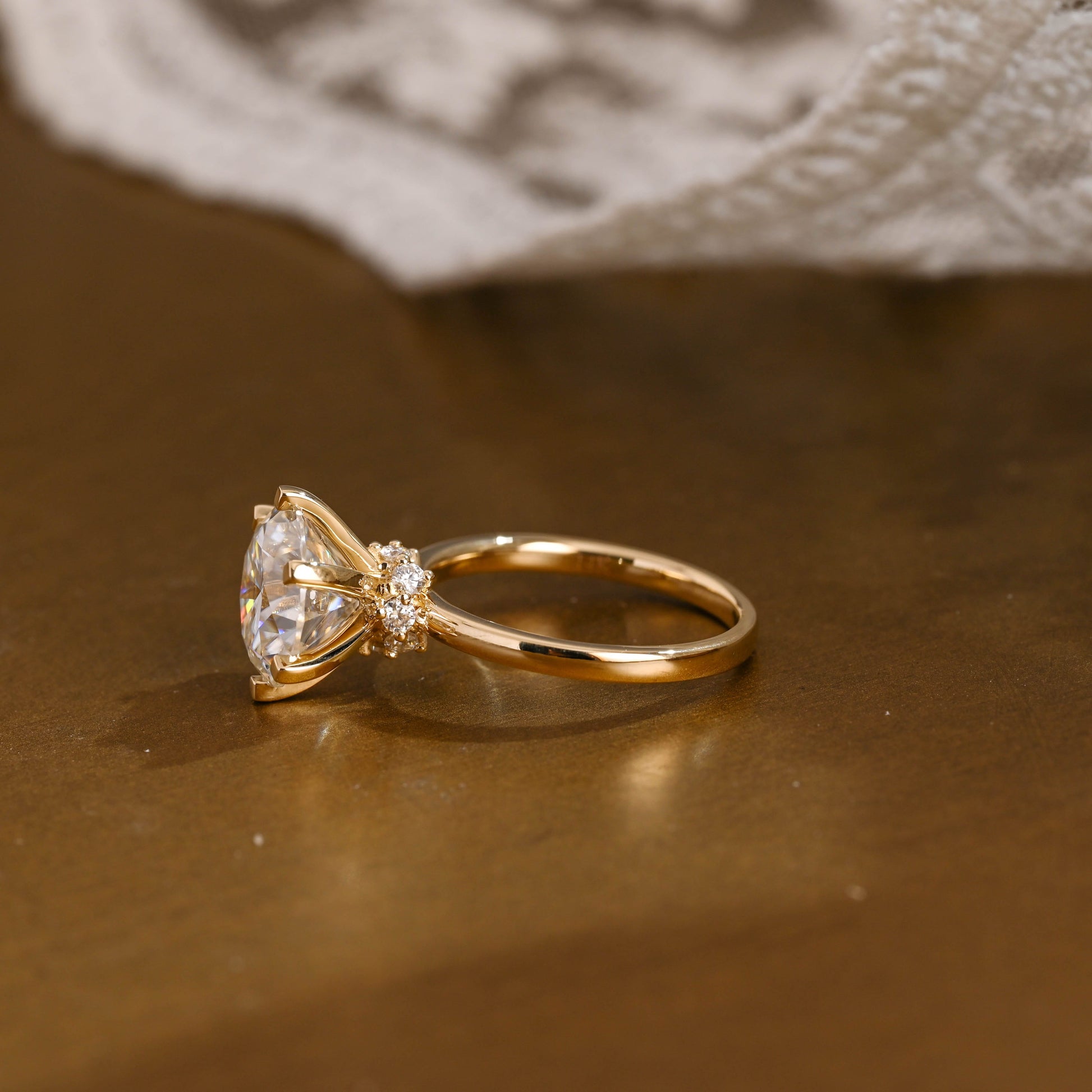 2 CT Round Three Stones Lab Grown Diamond Engagement Ring