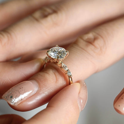 2 CT Round Three Stones Lab Grown Diamond Engagement Ring