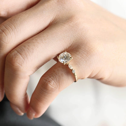 2 CT Round Three Stones Lab Grown Diamond Engagement Ring