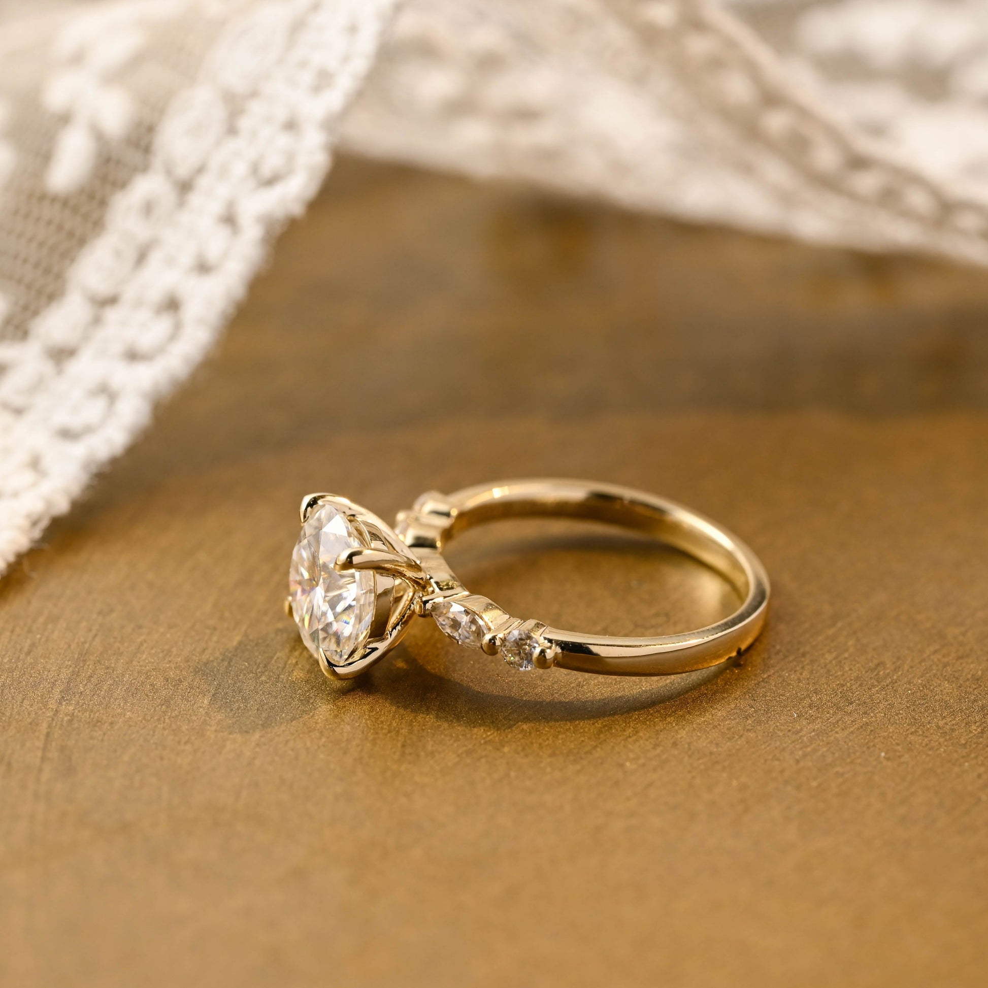 2 CT Round Three Stones Lab Grown Diamond Engagement Ring