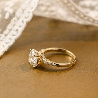 2 CT Round Three Stones Lab Grown Diamond Engagement Ring