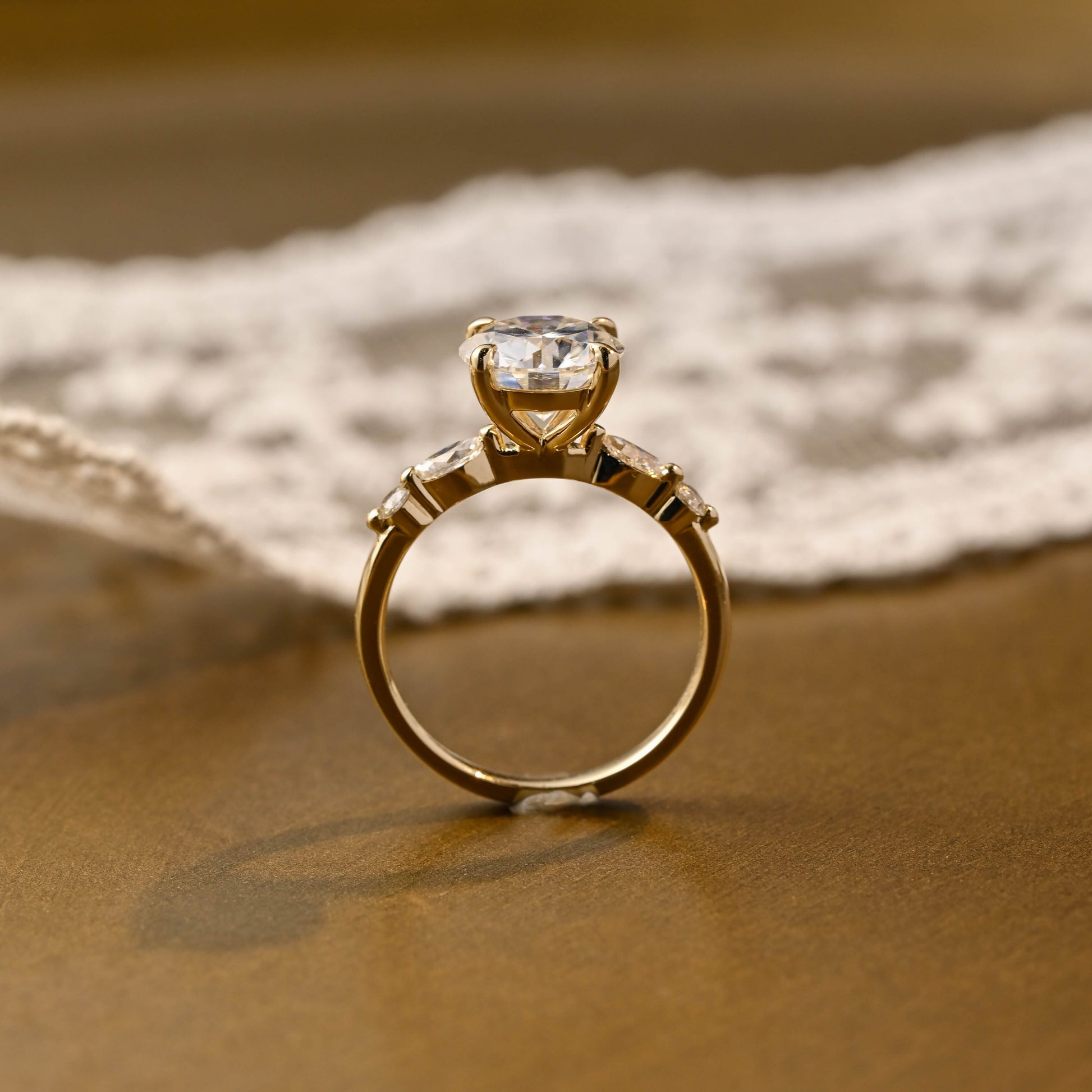 2 CT Round Three Stones Lab Grown Diamond Engagement Ring