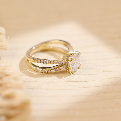 2 CT Round Three Stones Lab Grown Diamond Engagement Ring