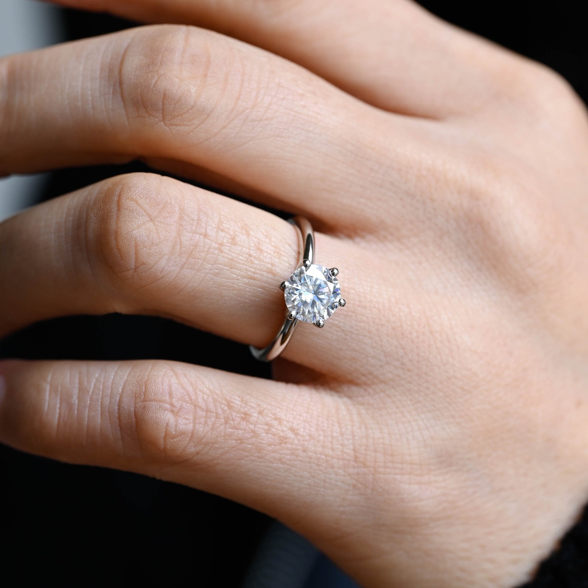 2 CT Round Three Stones Lab Grown Diamond Engagement Ring