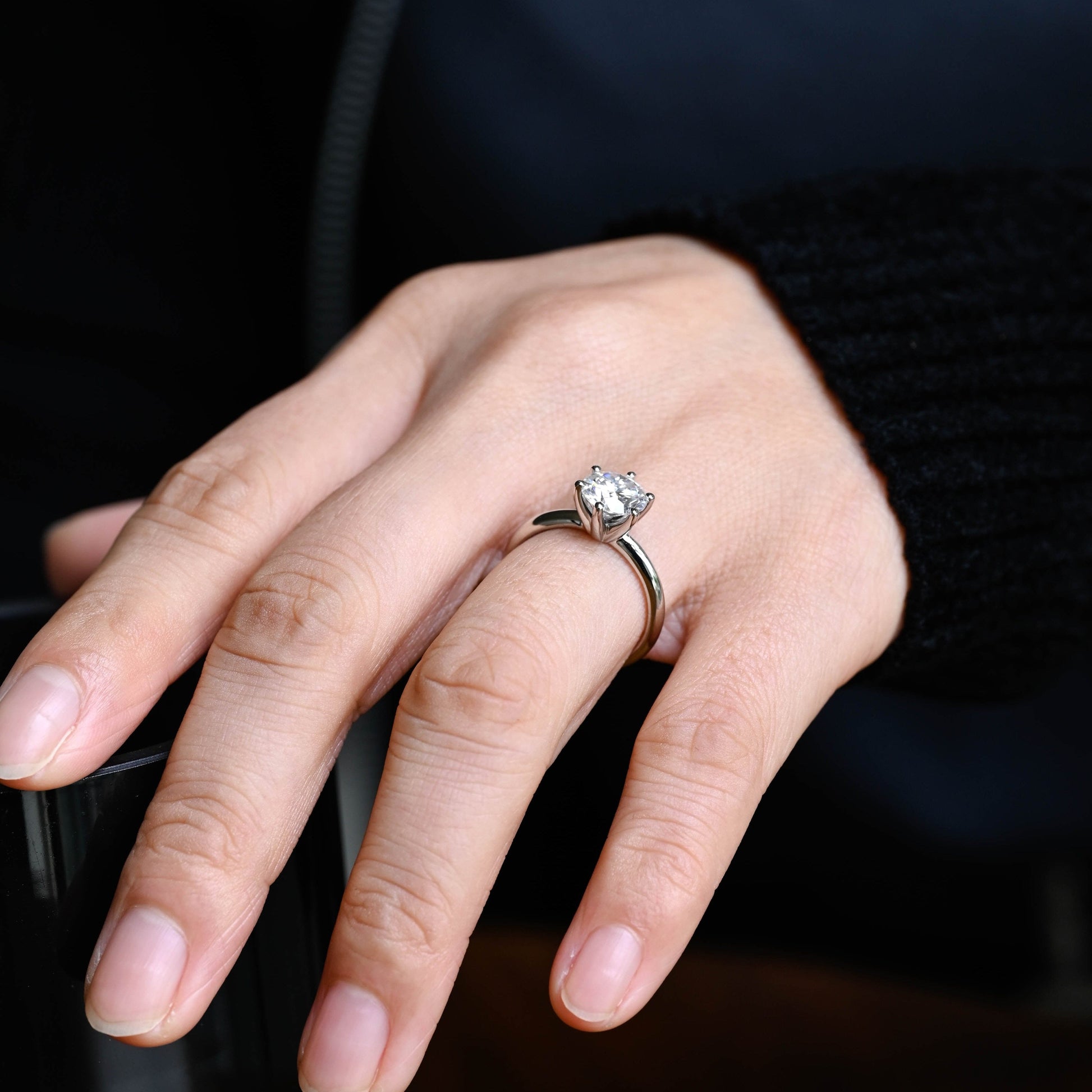 2 CT Round Three Stones Lab Grown Diamond Engagement Ring