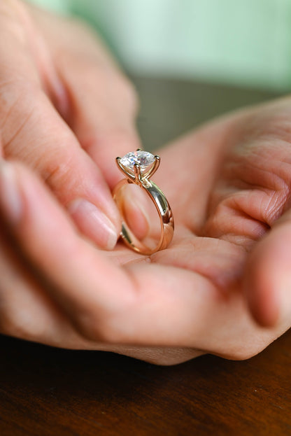 2 CT Round Three Stones Lab Grown Diamond Engagement Ring