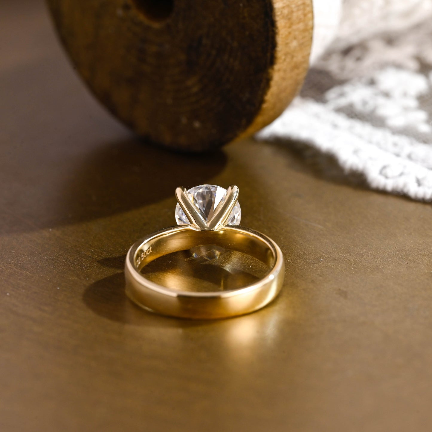 2 CT Round Three Stones Lab Grown Diamond Engagement Ring