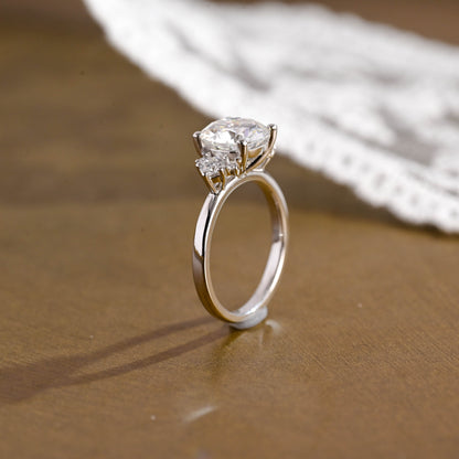 2 CT Round Three Stones Lab Grown Diamond Engagement Ring