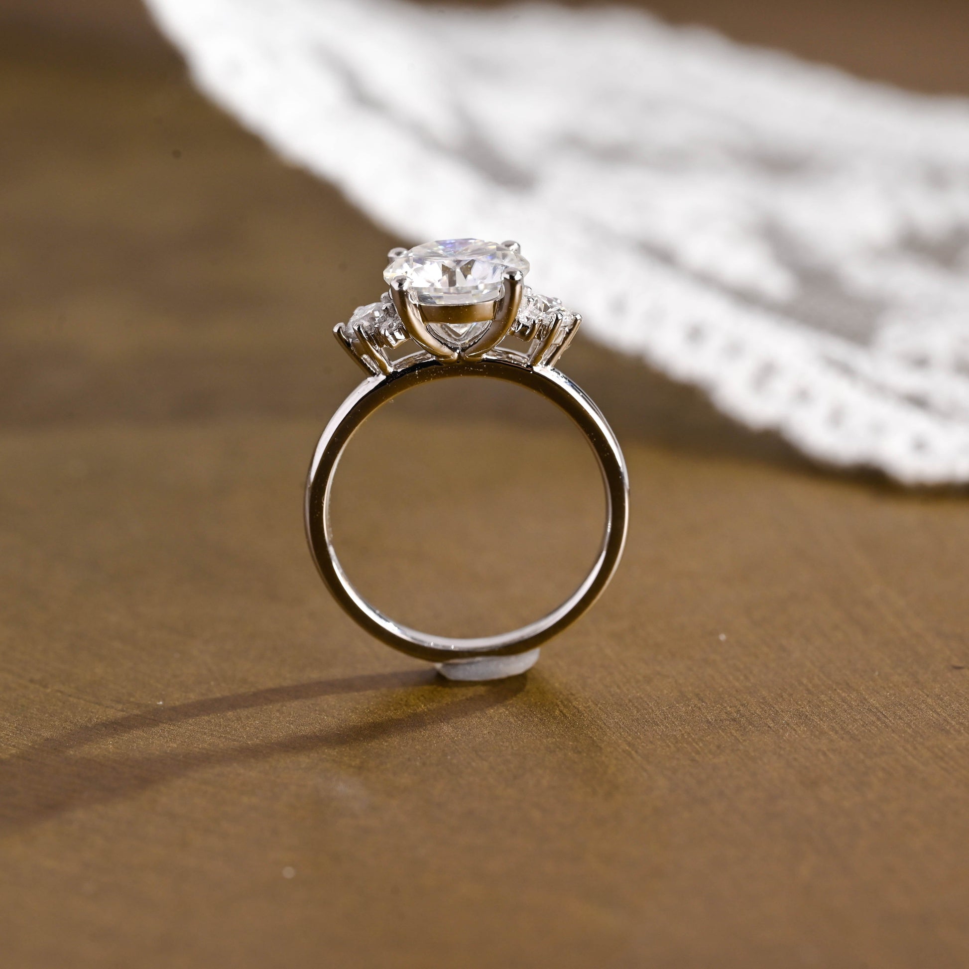 2 CT Round Three Stones Lab Grown Diamond Engagement Ring