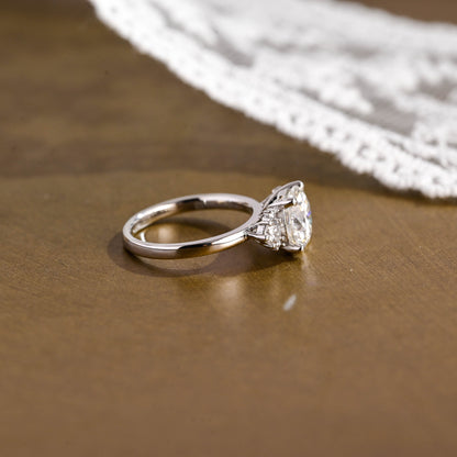 2 CT Round Three Stones Lab Grown Diamond Engagement Ring