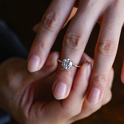 2 CT Round Three Stones Lab Grown Diamond Engagement Ring
