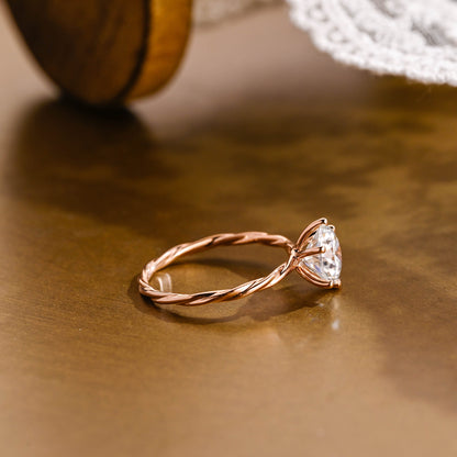 2 CT Round Three Stones Lab Grown Diamond Engagement Ring