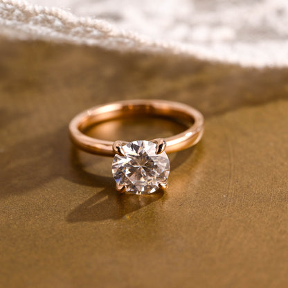 2 CT Round Three Stones Lab Grown Diamond Engagement Ring