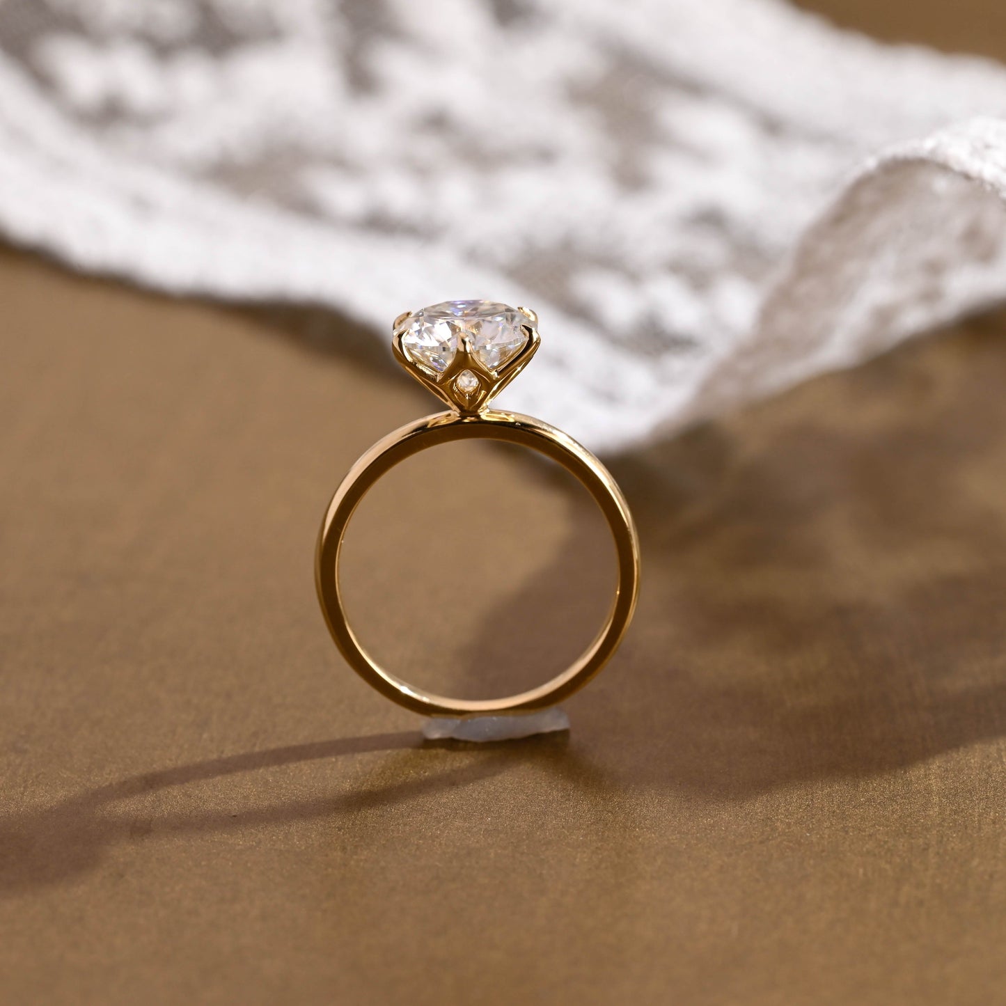 2 CT Round Three Stones Lab Grown Diamond Engagement Ring