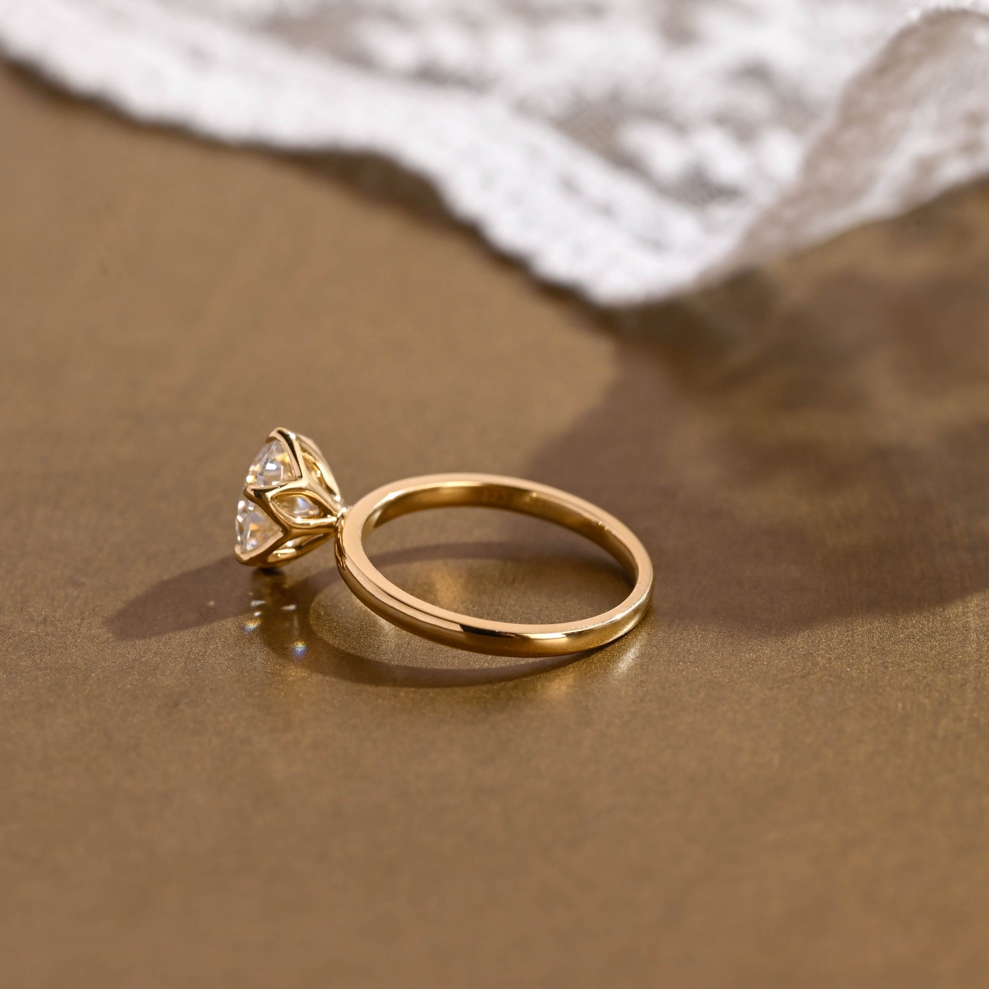 2 CT Round Three Stones Lab Grown Diamond Engagement Ring