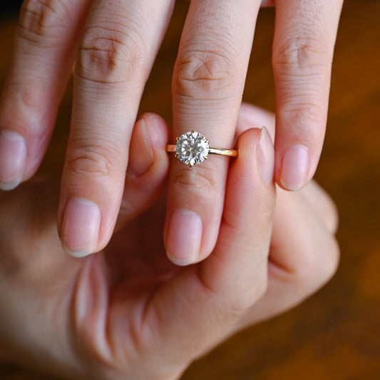 2 CT Round Three Stones Lab Grown Diamond Engagement Ring