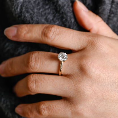 2 CT Round Three Stones Lab Grown Diamond Engagement Ring