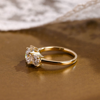 2 CT Round Three Stones Lab Grown Diamond Engagement Ring