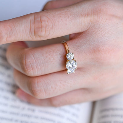 2 CT Round Three Stones Lab Grown Diamond Engagement Ring