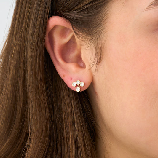 1.0 CT Round Bezel Solitaire Lab Grown Diamond Earrings