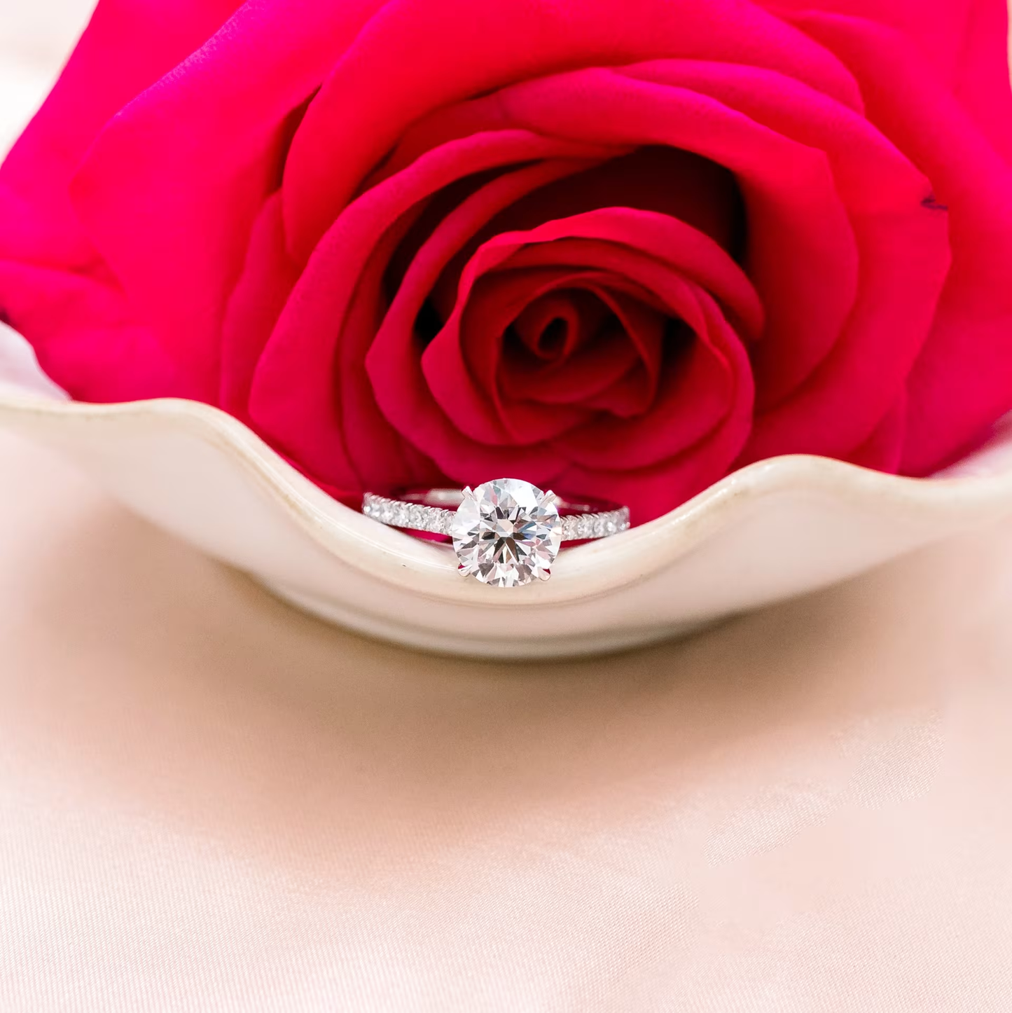 Marquise Cut Cluster Styled Lab Grown Diamond Engagement Ring