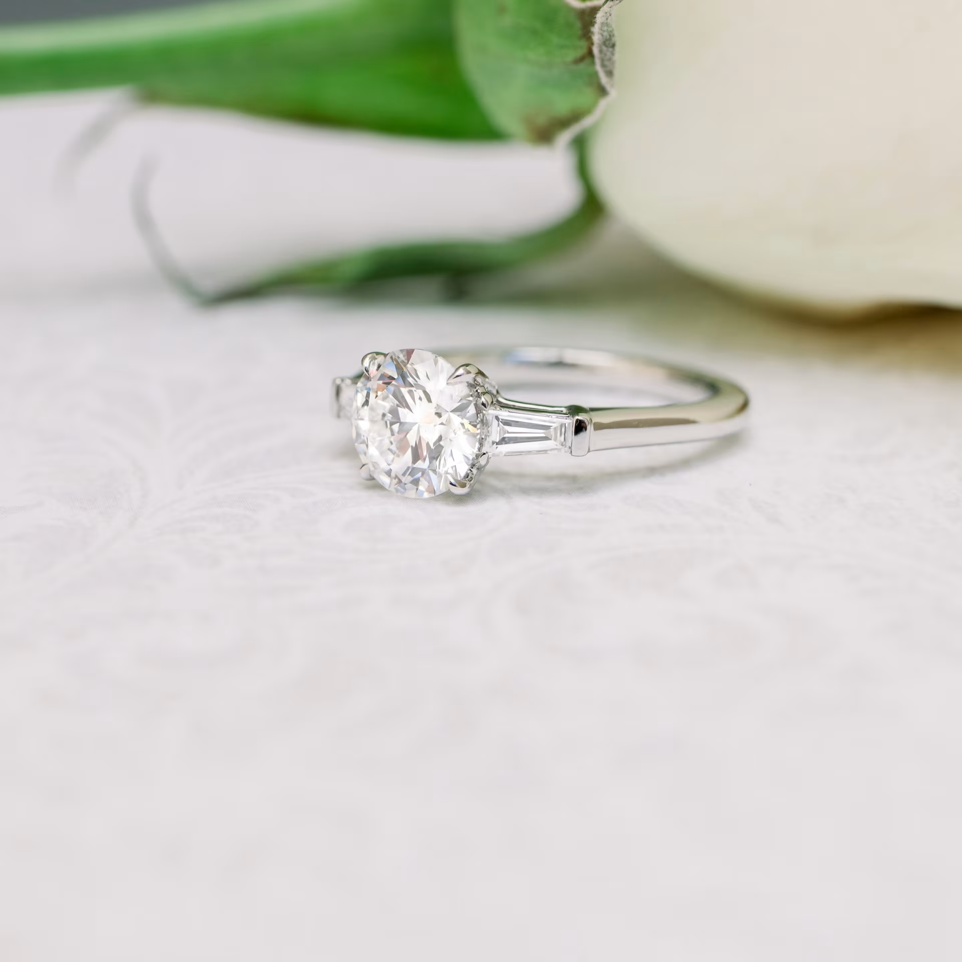 Marquise Cut Cluster Styled Lab Grown Diamond Engagement Ring