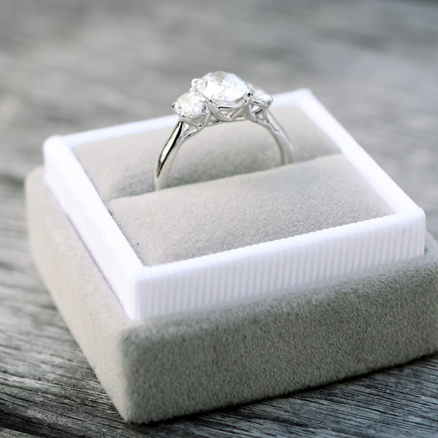 Marquise Cut Cluster Styled Lab Grown Diamond Engagement Ring