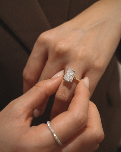 2 CT Round Three Stones Lab Grown Diamond Engagement Ring