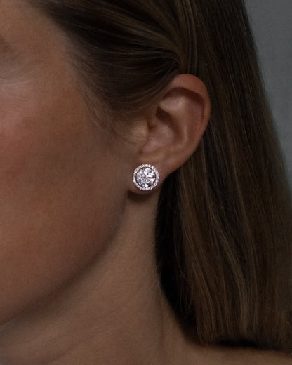 1.0 CT Round Bezel Solitaire Lab Grown Diamond Earrings