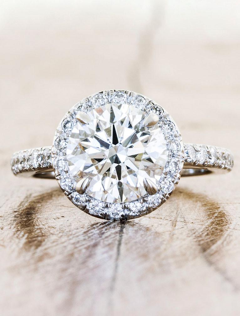 2 CT Round Three Stones Lab Grown Diamond Engagement Ring