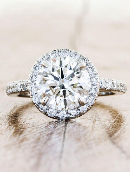 2 CT Round Three Stones Lab Grown Diamond Engagement Ring