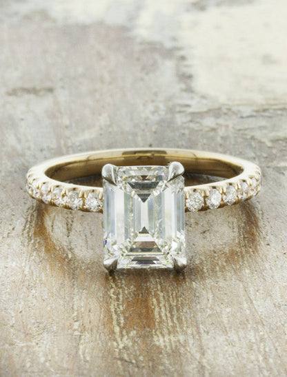 2 CT Round Three Stones Lab Grown Diamond Engagement Ring