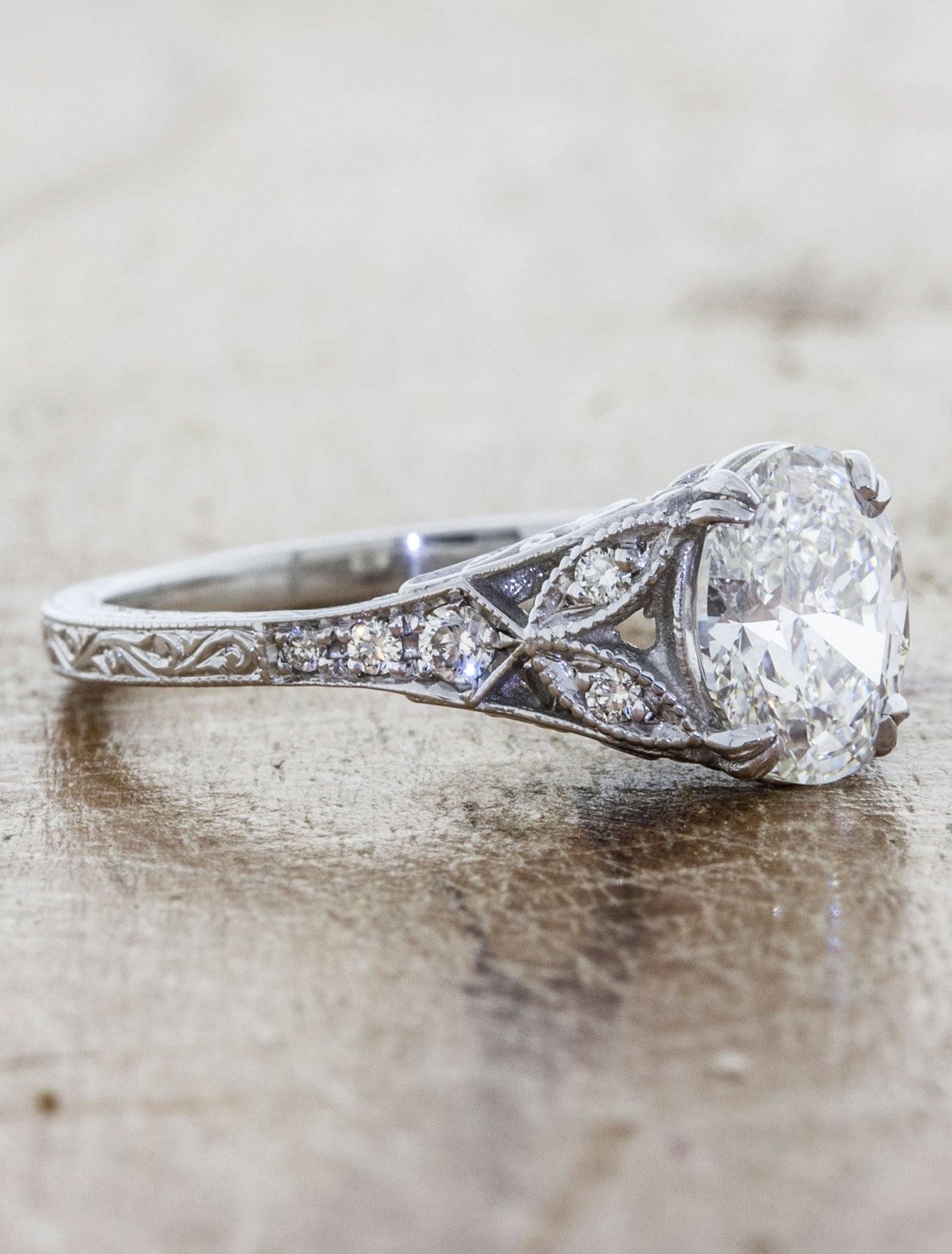 2 CT Round Three Stones Lab Grown Diamond Engagement Ring
