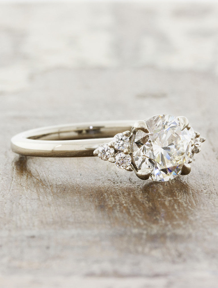 2 CT Round Three Stones Lab Grown Diamond Engagement Ring