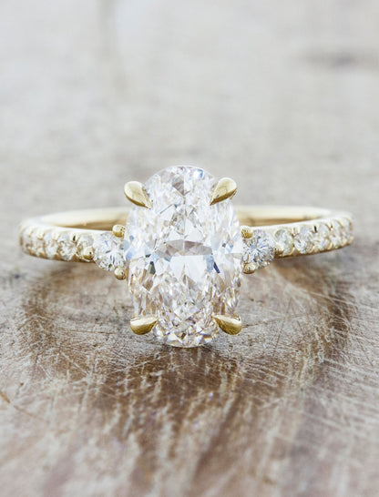 2 CT Round Three Stones Lab Grown Diamond Engagement Ring