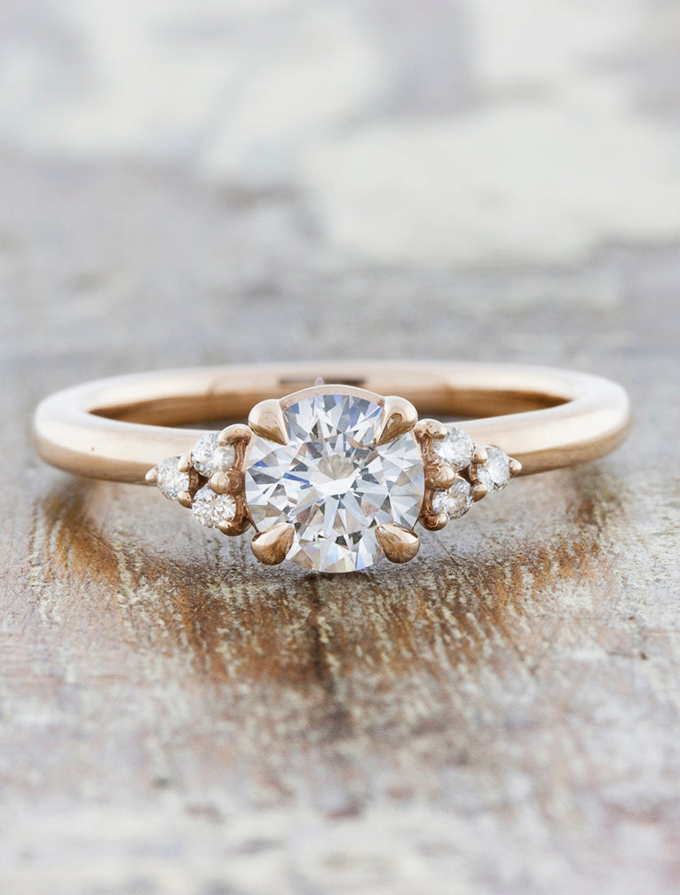 2 CT Round Three Stones Lab Grown Diamond Engagement Ring