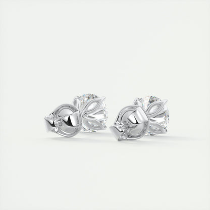 1.0 CT Round Solitaire CVD G/VS Diamond Earrings 3