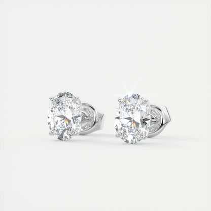 1.0 CT Oval Solitaire CVD G/VS Diamond Earrings 2