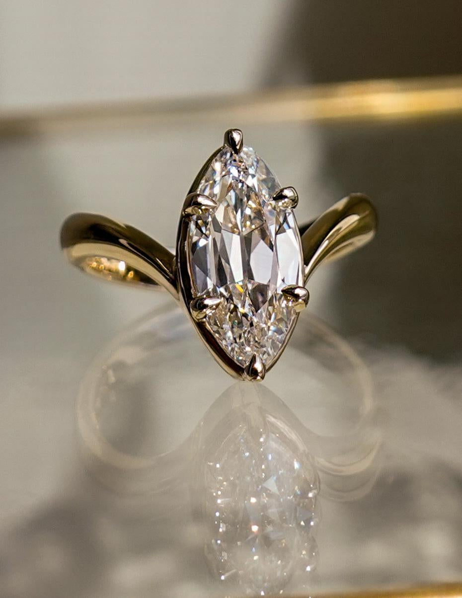 2 CT Antique Moval Lab Grown Engagement Ring