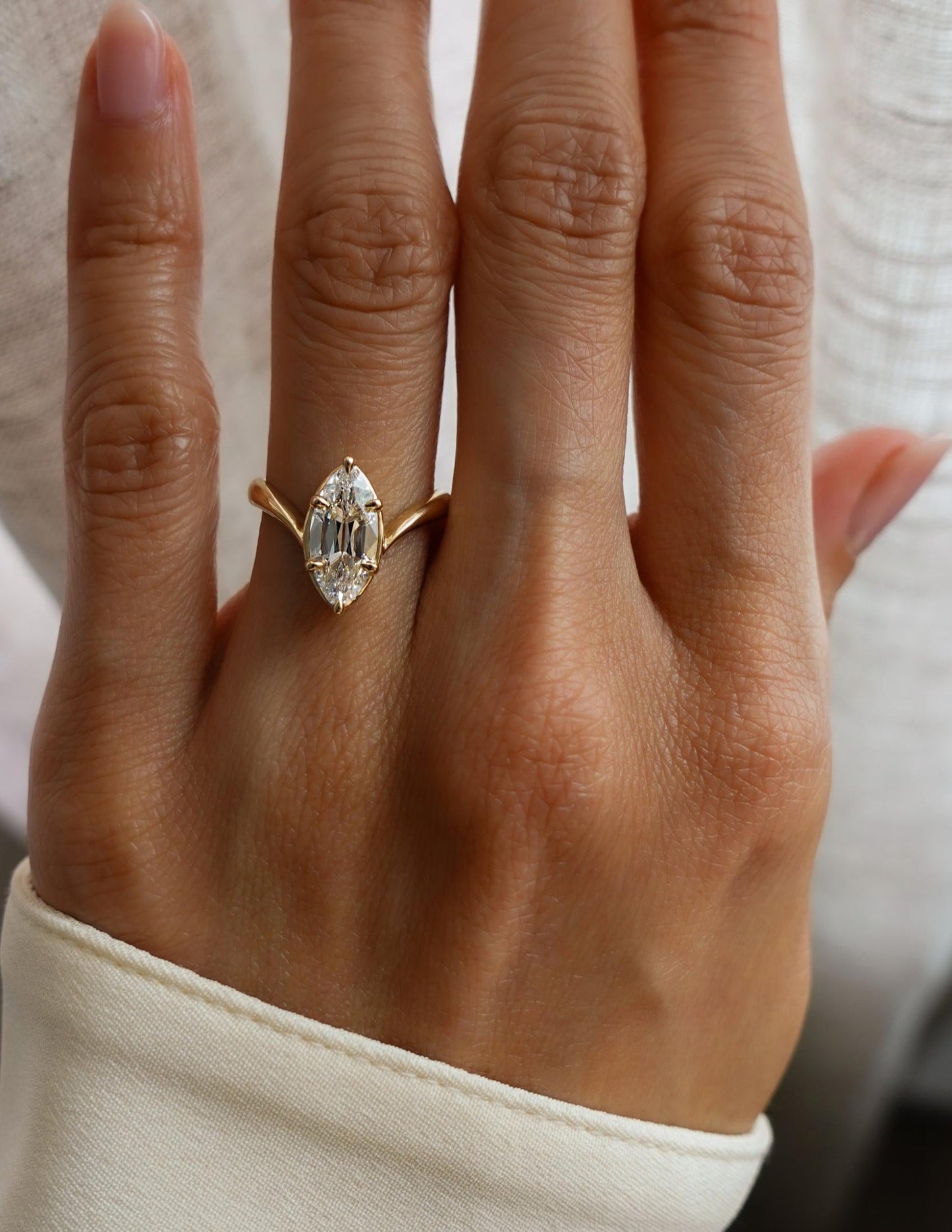 2 CT Antique Moval Lab Grown Engagement Ring