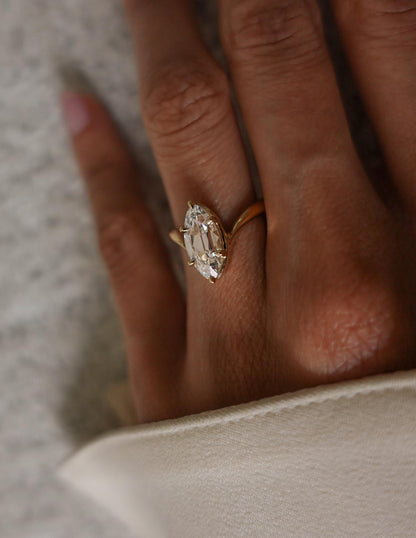 2 CT Antique Moval Lab Grown Engagement Ring