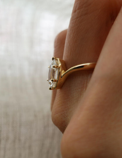 2 CT Antique Moval Lab Grown Engagement Ring