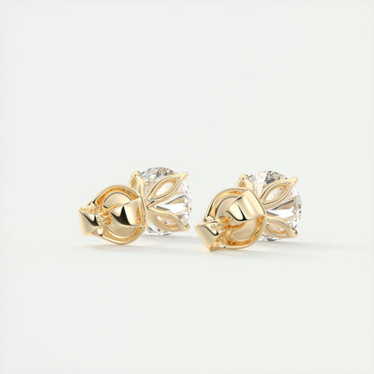 1.0 CT Round Solitaire CVD G/VS Diamond Earrings 7