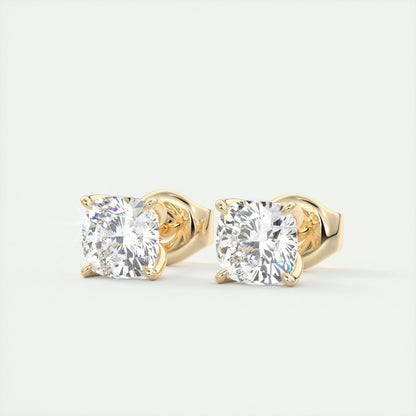1.0 CT Round Solitaire CVD G/VS Diamond Earrings 6