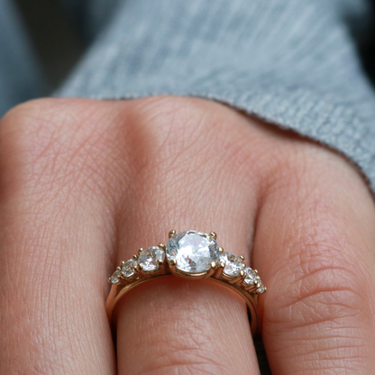 2 CT Round Three Stones Lab Grown Diamond Engagement Ring
