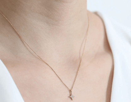 1.0 CT Round Bezel Solitaire Lab Grown Diamond Necklace