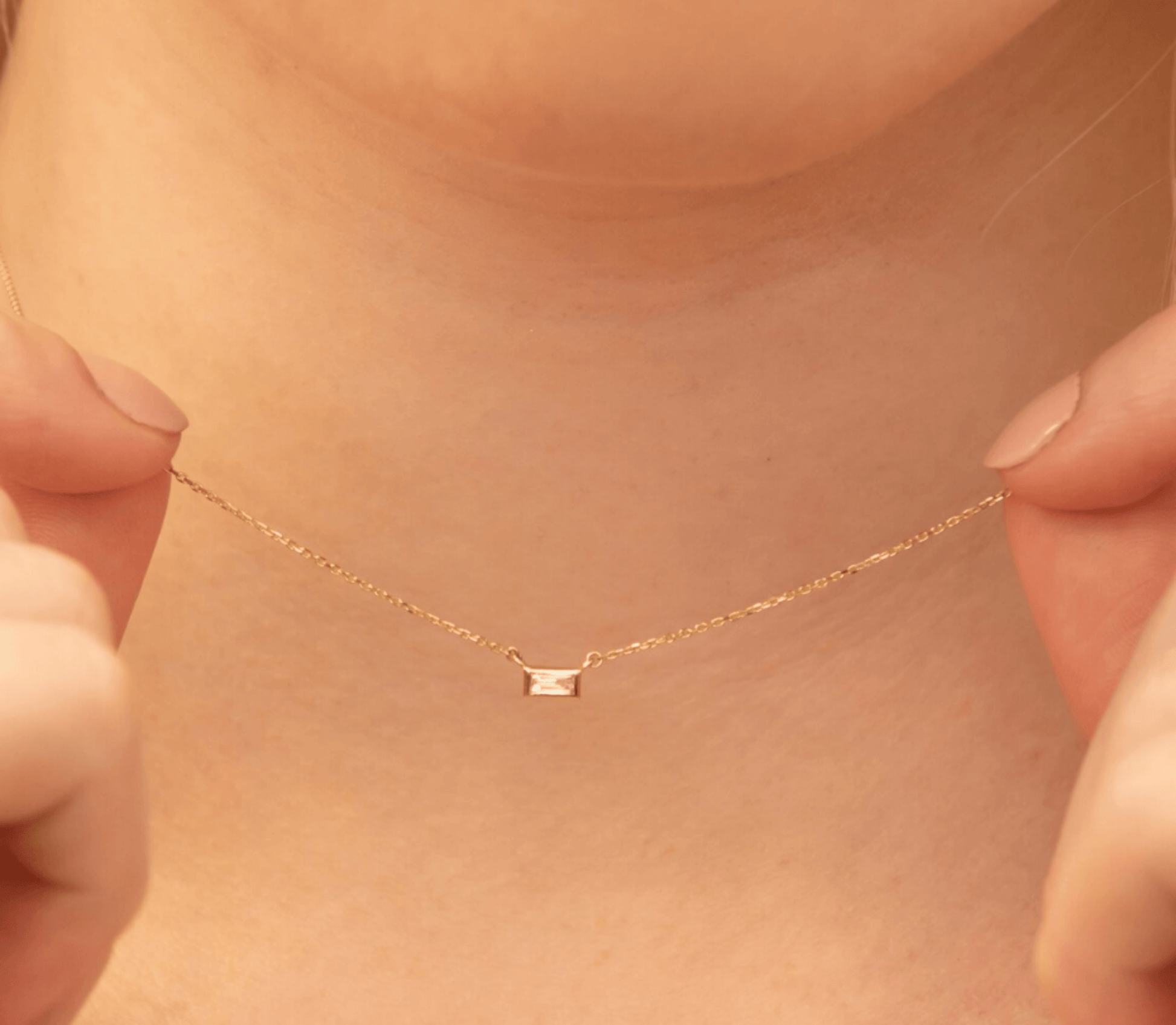 1.0 CT Round Bezel Solitaire Lab Grown Diamond Necklace